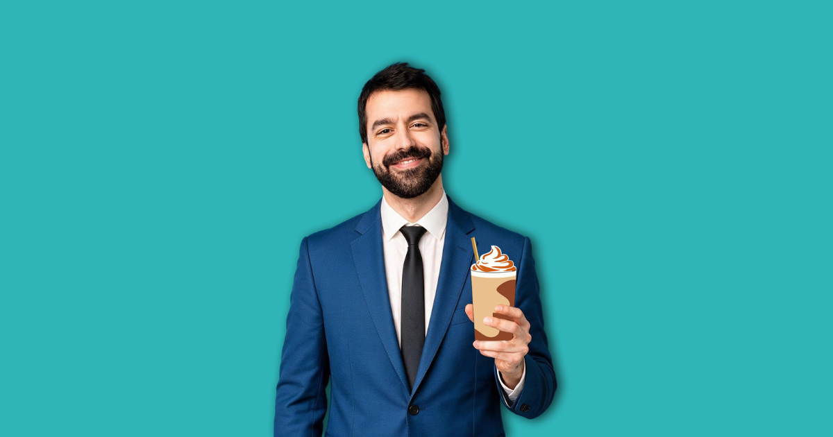 Manager con drink in mano